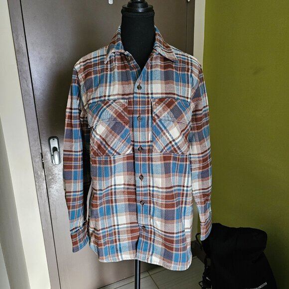 Aritzia TNA Oversized Cotton Plaid Shirt - 2021 - Jorie WHS (Brown/Blue/White) - Picture 5 of 15